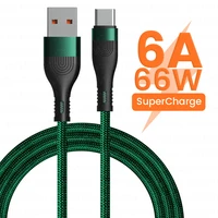 6a and 66w c usb cables for huawei mate40 pro p50 pro fast data cable for xiaomi drill x3 m3 1 2m