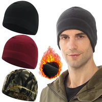 outdoor winter warm watch cap soft polar fleece beanie hat thick windproof skull cap for men women camping hiking fishing hat