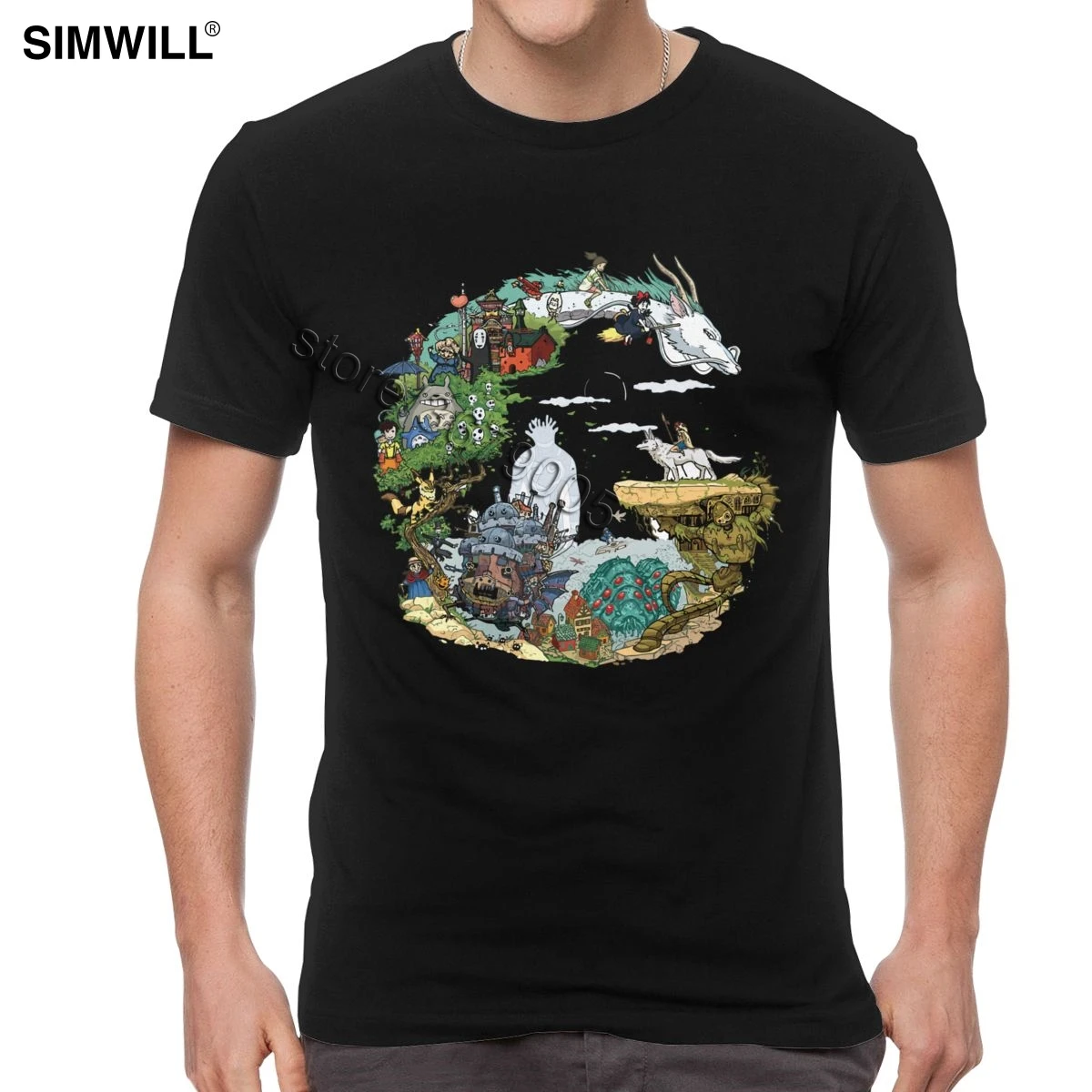 Новинка новейшая Мужская футболка из мягкого хлопка принцессы Мононоке с