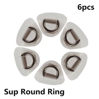 6pcs surfboard dinghy boat pvc patch with stainless steel 316 d ring deck rigging sup round ring pad