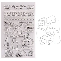 yinise rubber stamping clear stamps and dies for scrapbooking seal christmas socks diy paper album cards making craft supplies