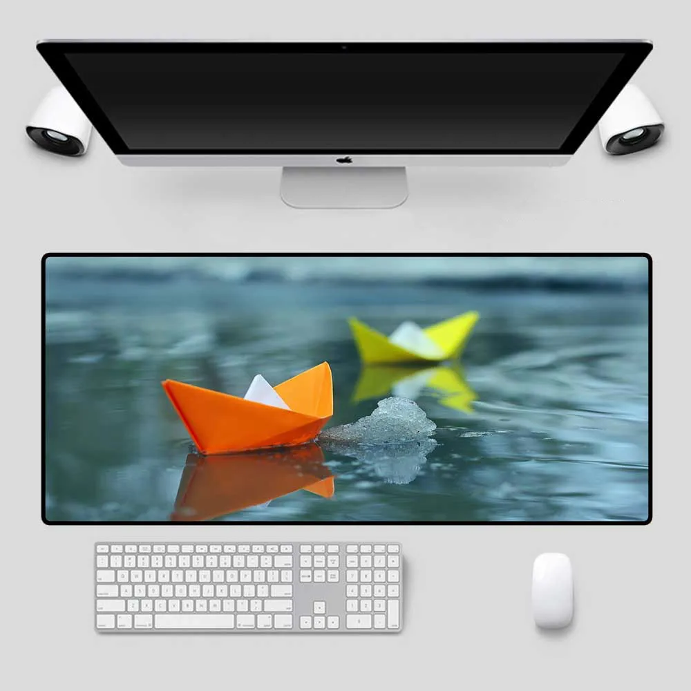

Mairuige Landscape Ice and Snow Lake Paper Boat Large Game Mouse Pad Computer Notebook XXL Large Mouse Pad Desk Anime Mouse Pad