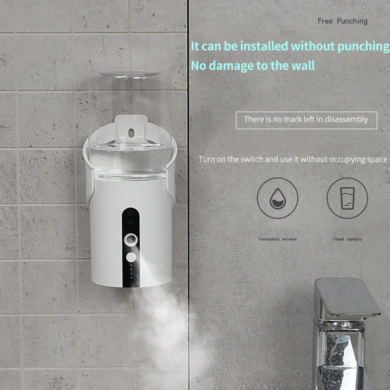 

320ML Automatic Soap Dispenser Infrared Automatic Intelligent Disinfector Free Punch Wall Mounted Spray Soap Dispenser