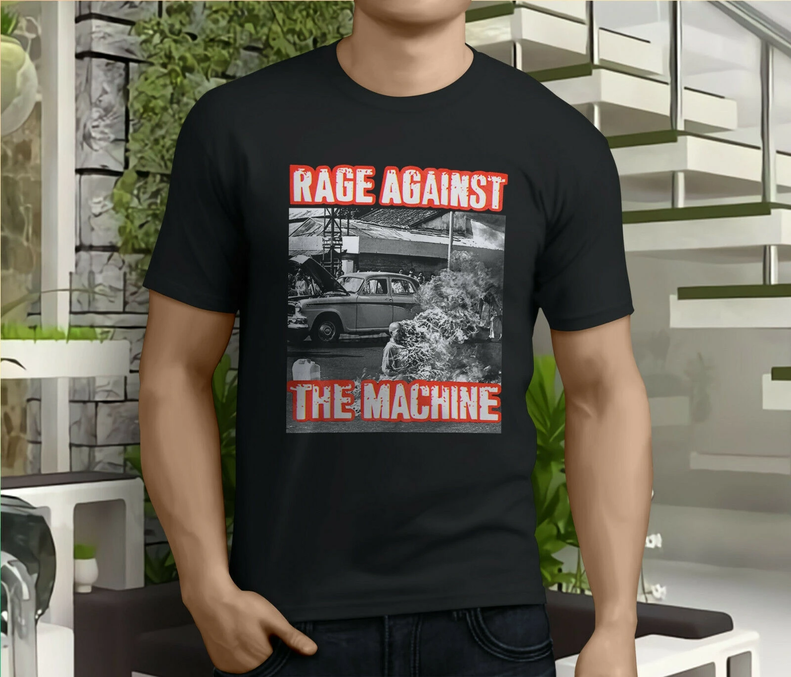 Новая мужская черная футболка RAGE AGAINST THE MACHINE RATM 03992 рок группа размер S 3XL| |