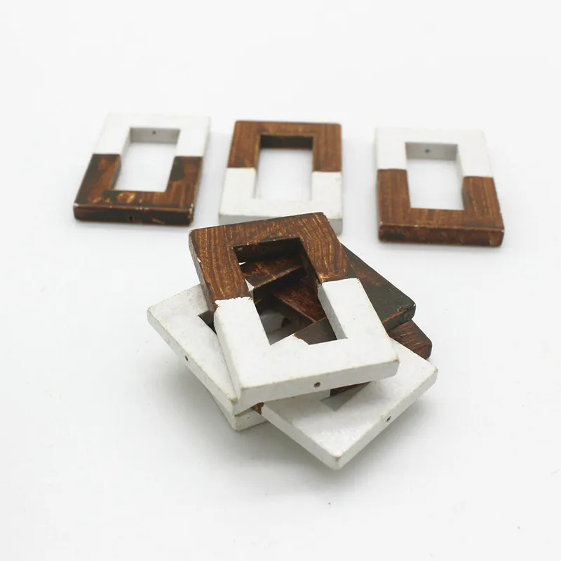 

WB44 10pcs Color Matching Square Wooden Chips DIY For Making Earrings