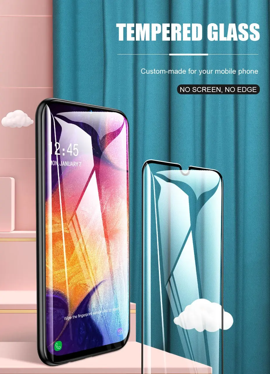 2Pcs40D закаленное Стекло для samsung Galaxy A50 A40 A60 A30 A10 Экран Защитная Стекло для samsung A70 A20E M10 M20 M30