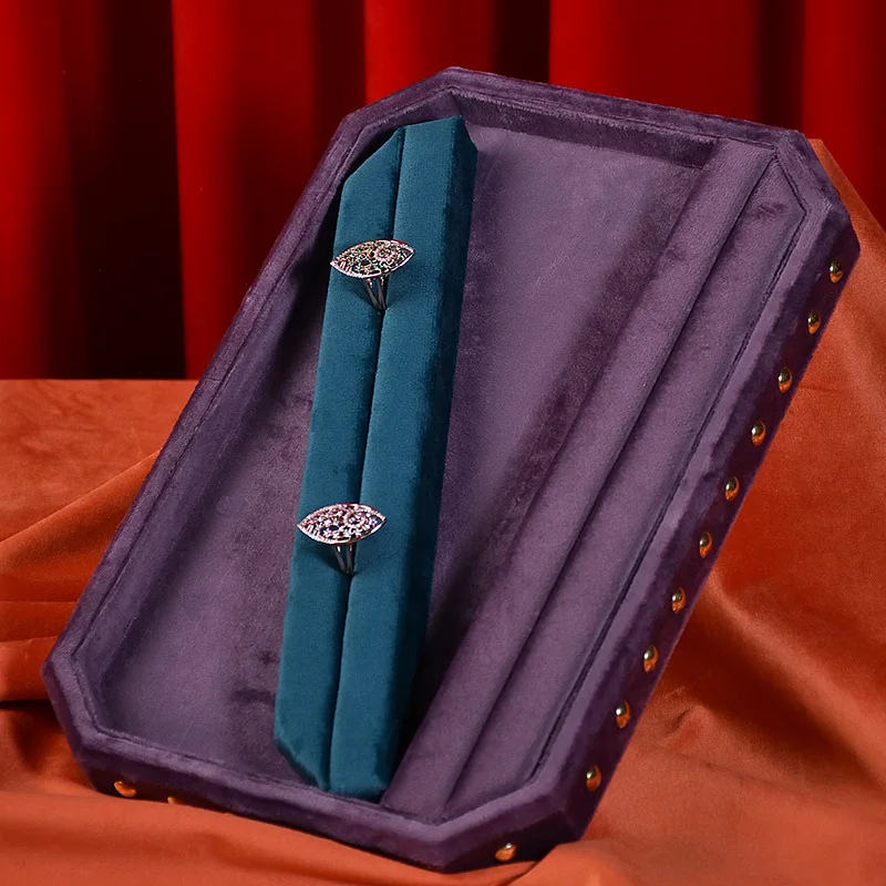 Creative Willow Flannel Jewelry Display Ring Earring Storage Tray See Pallet