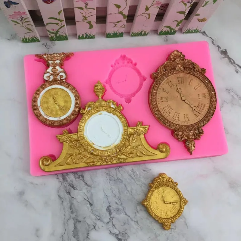 

Форма в виде часов для токарного шоколадного сахара, форма из силикагеля, мужское механическое украшение для торта в стиле панк, инструмент для выпечки, форма из смолы