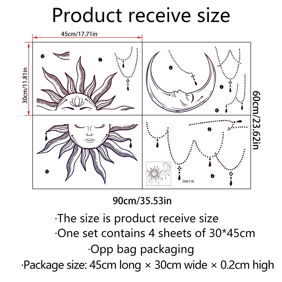 

Folding Version of Abstract Sun Moon Creative Wall Stickers Living Room Background Wall Decoration Wall Stickers