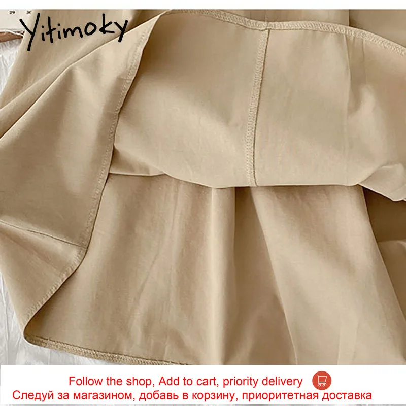 

Yitimoky Cotton Vintage Black Skirt Womens 2021 Spring Korean Fashion Harajuku Simply Casual New High Waist A-Line Midi Skirts