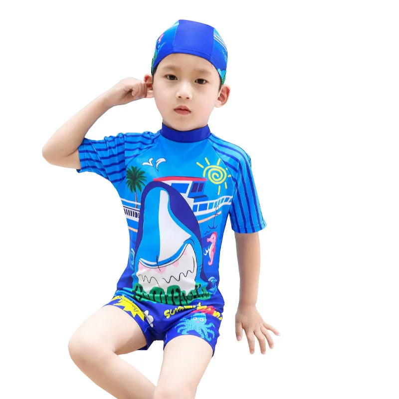 

Boys Swimsuit Water Sport Surfing Swimming Suit for Kids Boys Swimwear Children Swimsuit Beach Bathing Swim Suit with Hat