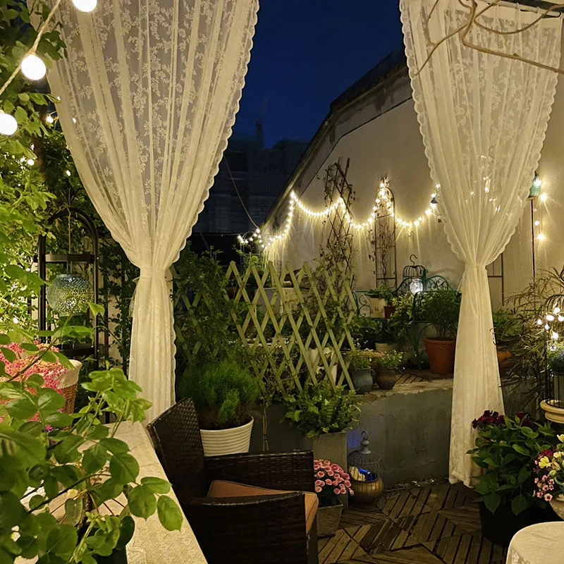 

White Embroidered Lace Curtains for Living room Princess Wind Door Curtain Bedroom Partition Home Decorative Curtains Tulle