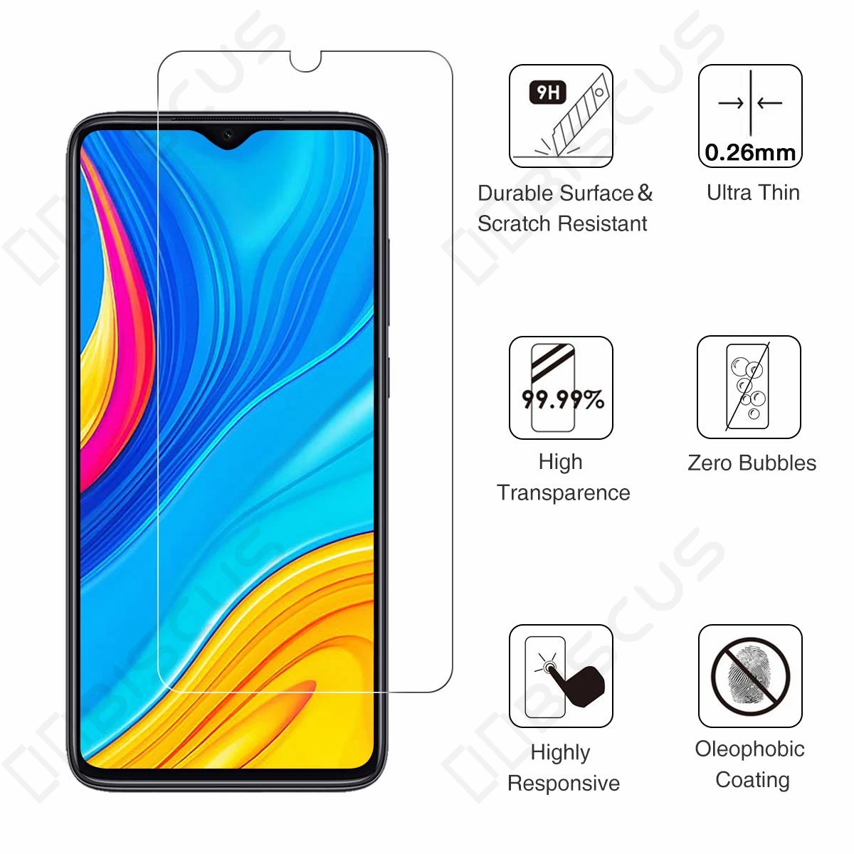 Фото Закаленное стекло для Redmi Note 9 Pro 8 Pro 7 6 5, Защитное стекло для экрана Redmi 7A 9A 9 9C 8 8A Redmi Note 8T Xiaomi Redmi Note 7 9S Mi 9 Lite A3 №2