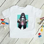 Детская футболка с принтом ольччан, готические Детские футболки с изображением рассекающего демонов незуко, модная футболка в японском стиле аниме, Детская футболка большого размера