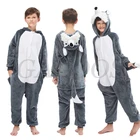 Пижама-комбинезон с пандой и кроликом, пижама с единорогом, одежда для сна для мальчиков и девочек 6, 8, 10, 12, 14, 16, 18 лет