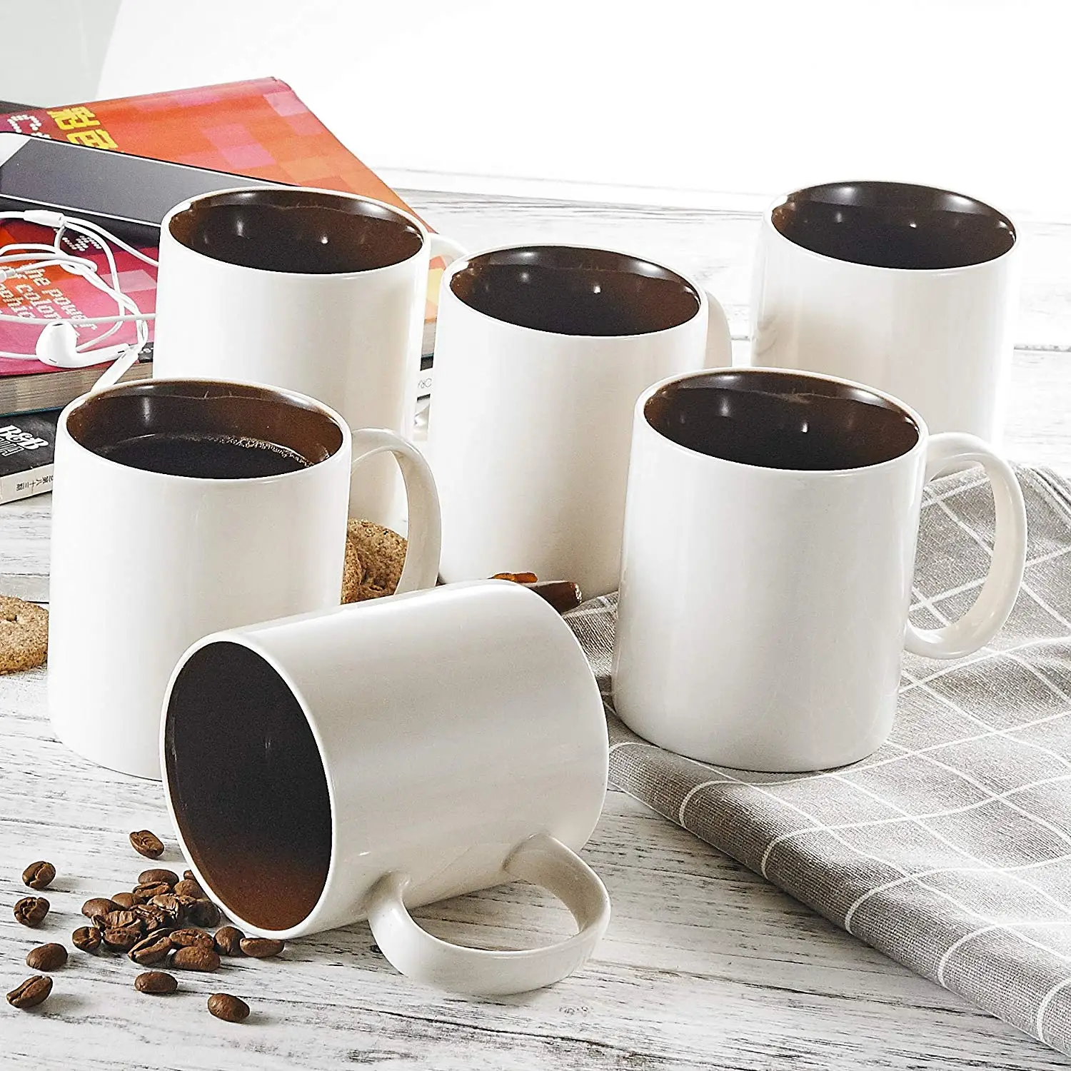 Panbado KT055 6 шт фарфоровая кофейная кружка набор 15 унций кофе чая какао молоко