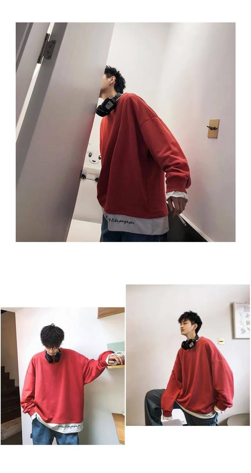 Moon Reflective Hoodies Loose Men's Sweatshirt Orange Autumn Winter Sweatshirts Men Streetwear Cool Japan Hoodies Funny Male
