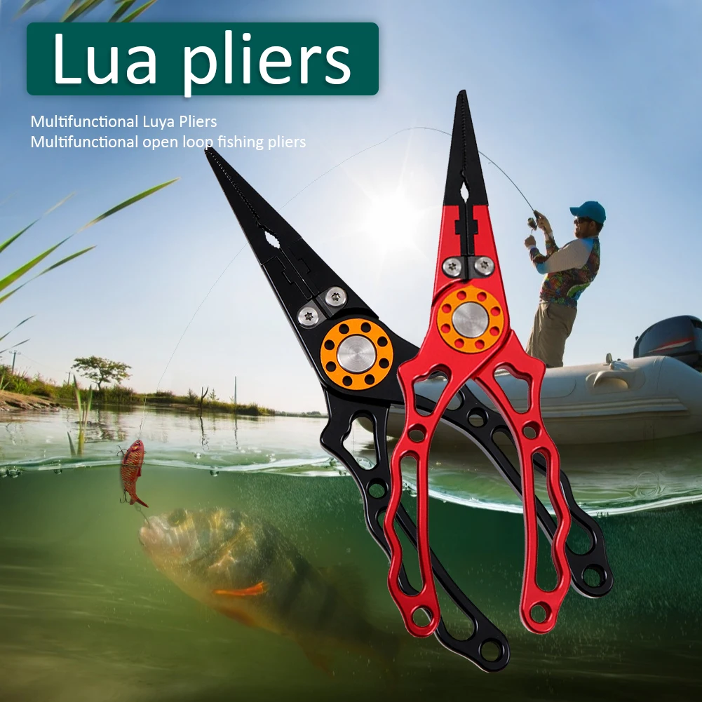 

Multifunction Fishing Pliers Scissors Hook Remover Line Cutter Lanyard Sheath Fishing Tackle Tool Cutting Fish Tongs