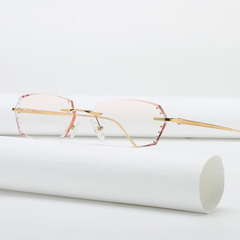 Мужские очки без оправы ZIROSAT брендовые дизайнерские из чистого титана 9193 для