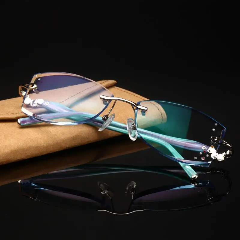 

Очки без оправы для близорукости, очки для дальнозоркости с алмазной огранкой, женские очки для дальнозоркости с индивидуальной оправой