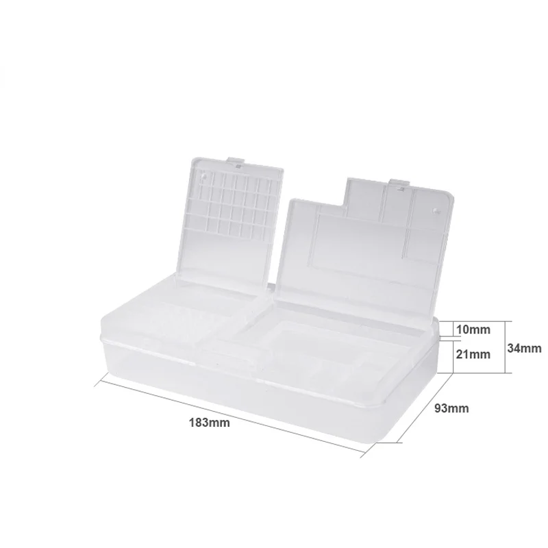 10pcslot storage box for iphone lcd screen motherboard ic chips component screws organizer container repair tools mobile phones free global shipping