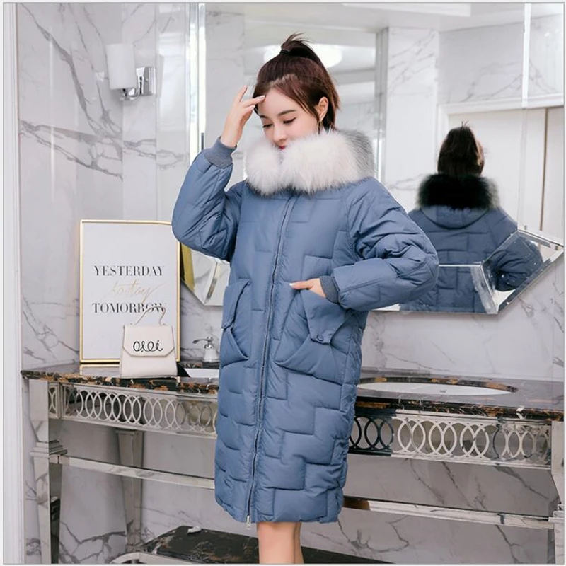 

Women's winter Parkas jacket 2019 fashion hooded fur collar thick winter jacket -20 degrees snow overcoat jackets Parkas R368