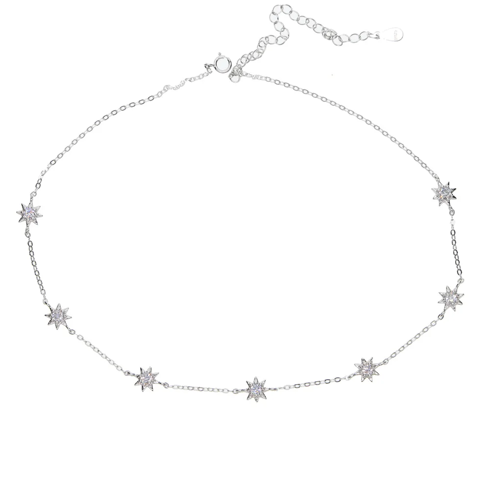 Женское многослойное ожерелье из стерлингового серебра 925 пробы изысканный