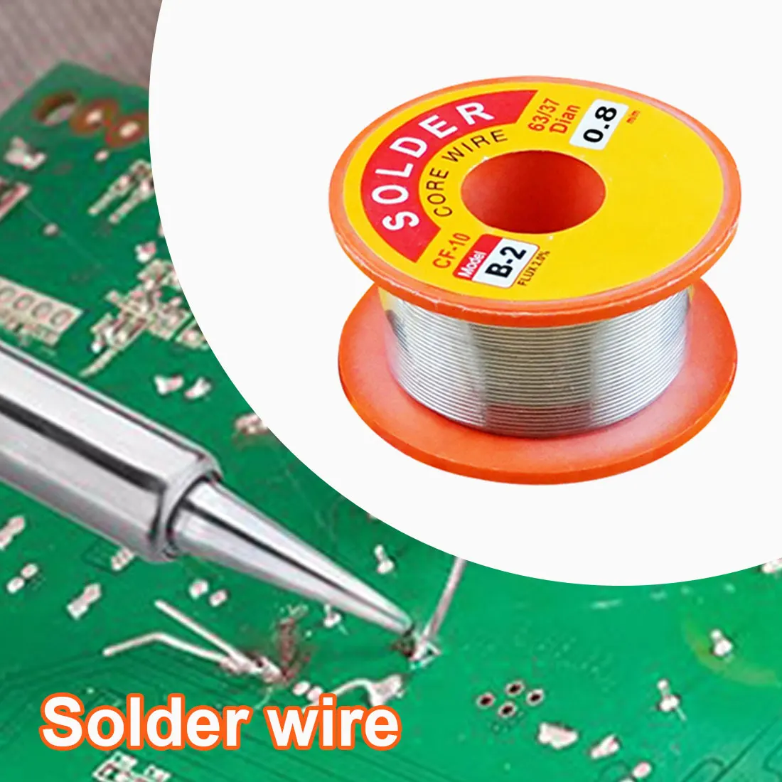 

1PCS Mechanical Braiding Core of Wire Coil Colophony for Welding 0.3/0.4/0.5/0.6/0.8/1/1.2/1.5/2mm Flux 2.0% 45FT Tin Wire Melt