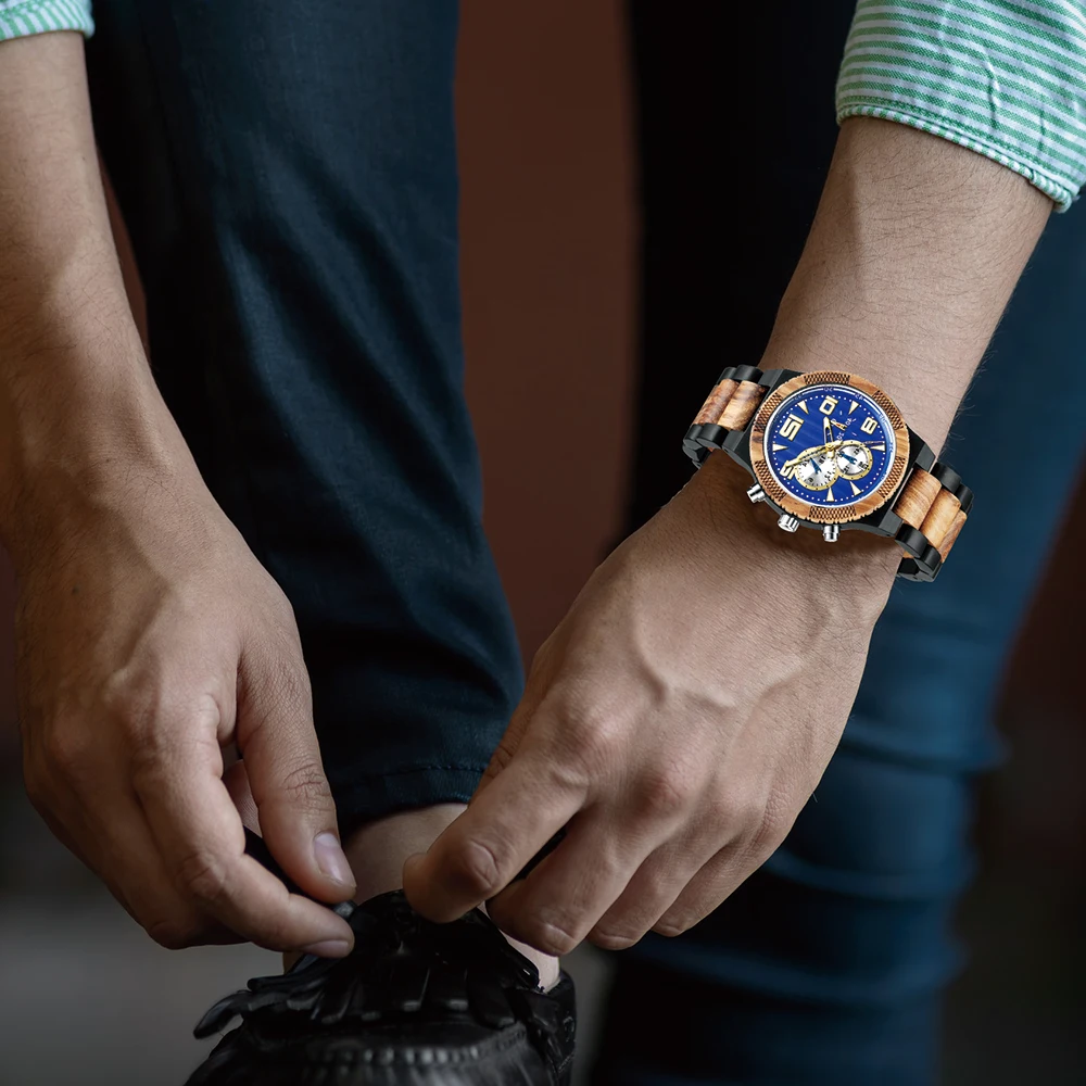 Часы наручные мужские кварцевые с хронографом классические ручной работы из