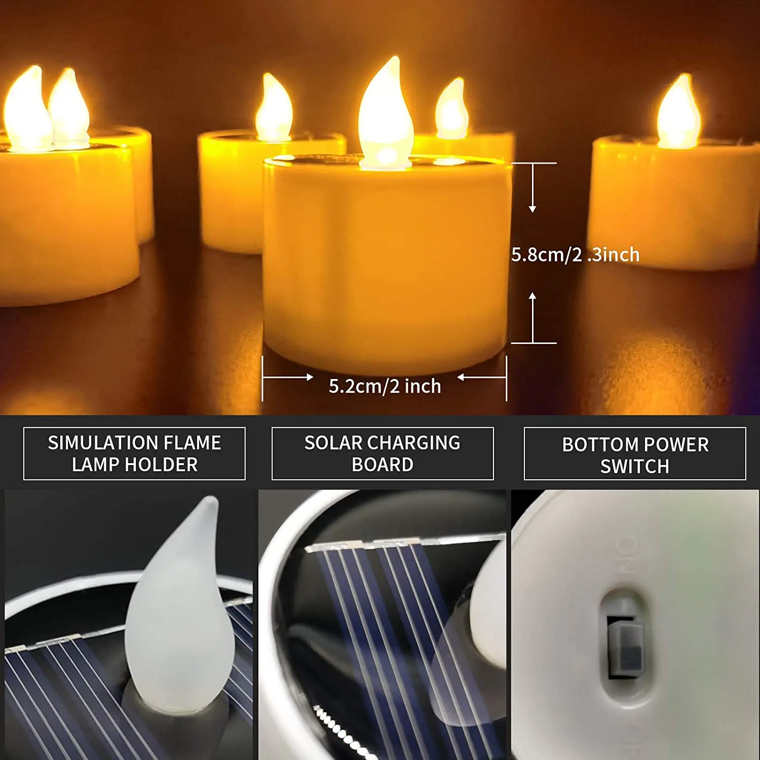 

Solar Tea Lights 6PCS LED Candle Light Outdoor Waterproof Energy Electronic Flickering Solar Lamp Garden Halloween Home Decor