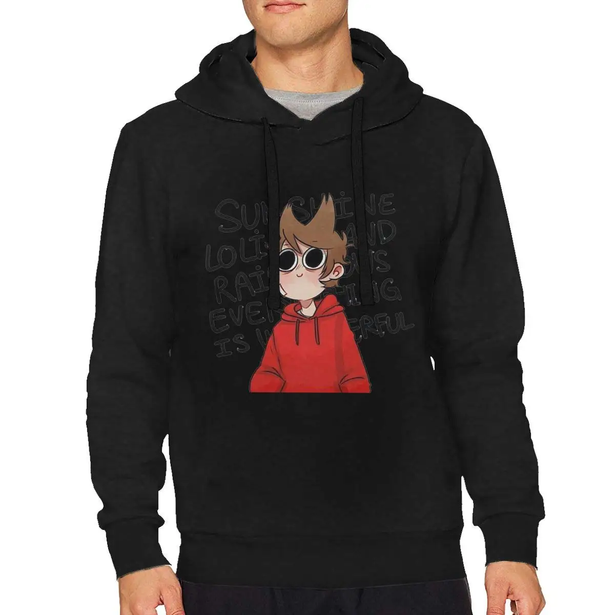Мужской EddsWorld свитер классический шнурок с капюшоном для мужчин и женщин