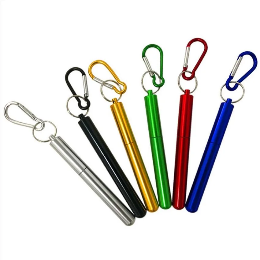 

6 colors Bar accessories Reusable Drinking Straw High Quality 304 Stainless Steel Metal Straw with Cleaner Brush