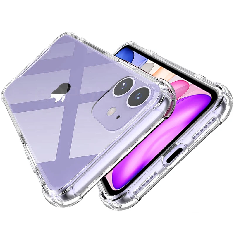 

Shockproof Phone Cases For iPhone 11 Pro X Xs Max 12 Transparent Silicone Case For iPhone 7 8 6 Plus SE 2020 XR Case Back Cover