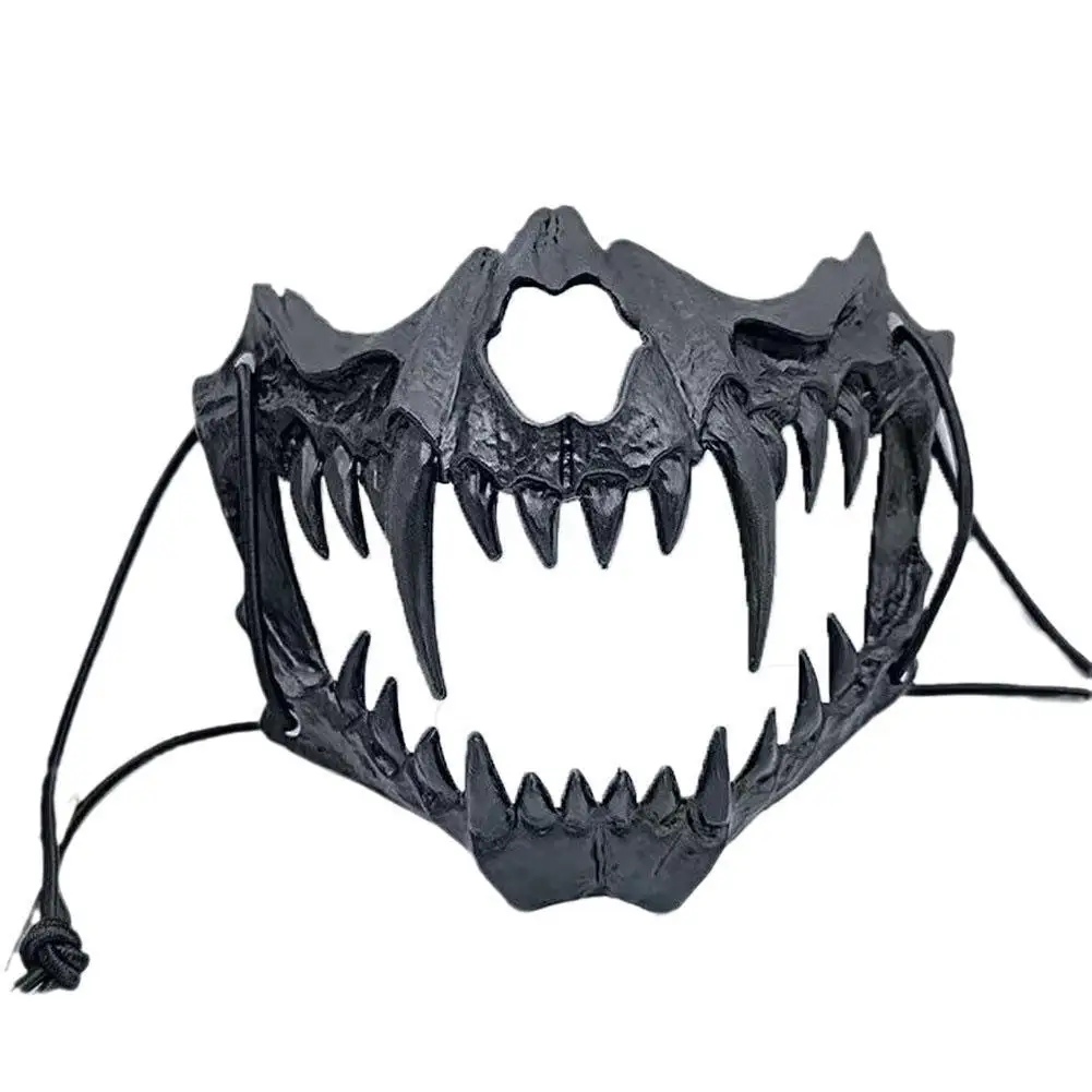 Маска для вечевечерние НКИ на Хэллоуин с длинными зубами демон Самурай белая