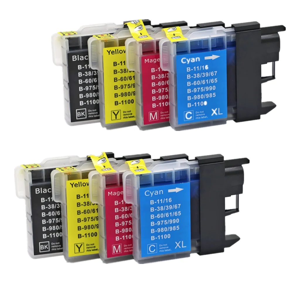 

Hisaint for Brother LC1100 LC980 LC985 LC990 Ink Cartridge for MFC-250C 255CW 790CW 6490CW DCP-165C 167C 185C DCP-365CN Printer