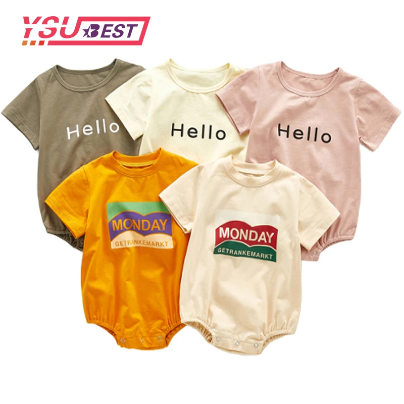 

Боди детское летнее хлопковое с коротким рукавом и принтом