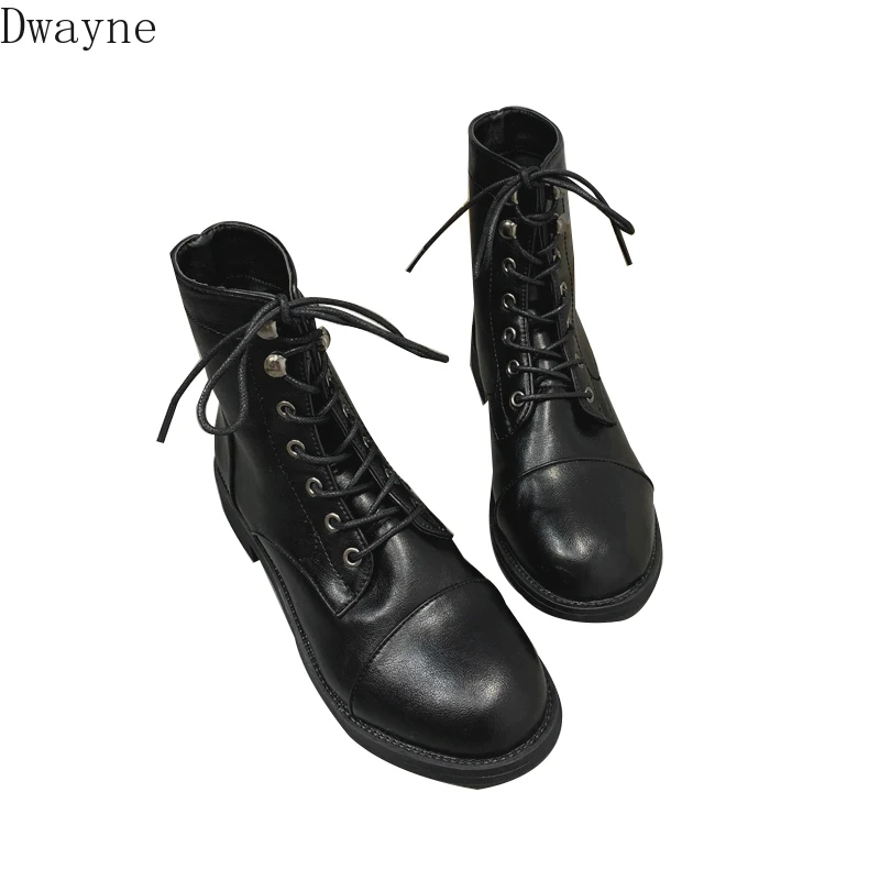 Новинка Осень зима 2019 британские черные ботинки мартинсы на шнуровке женские