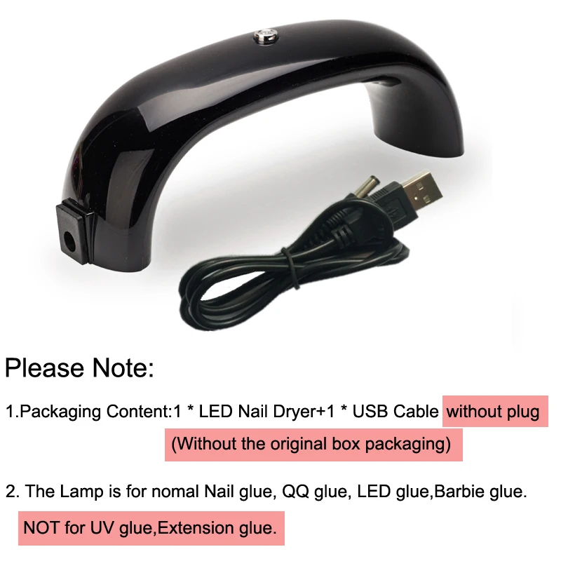 9/12 Вт Светодиодная лампа для сушки ногтей лампы Портативный USB кабель