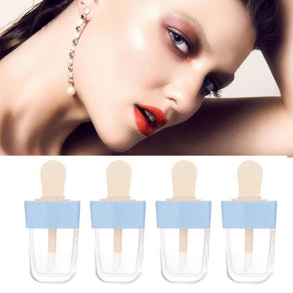 

5pcs 8ml Empty Lip Gloss Tube Container Blue Sweet Ice Cream Lipstick Refillable Bottle Cosmetic Makeup Lip Balm Sample Holder