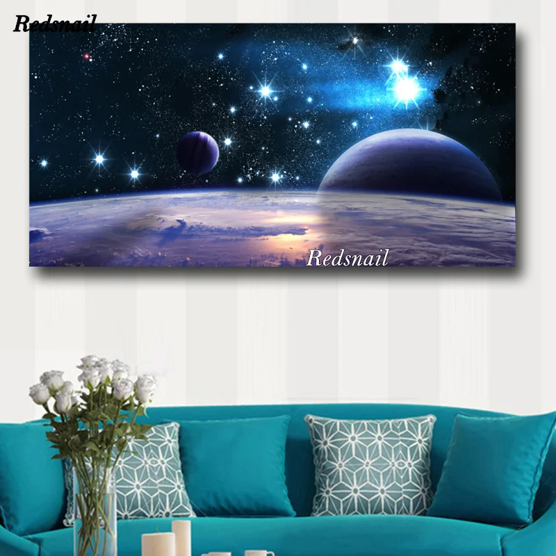

large DIY Diamond Painting Full 5D Diamond Embroidery Mosaic of Rhinestone Universe Galaxy Reflection Space Planet Decor EE1004