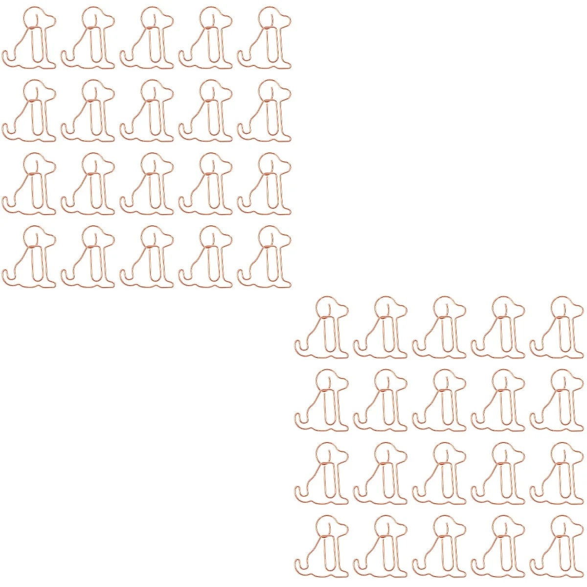 

50 pcs Metal Clips Cartoon Dog Shaped Paper Clips Stationery Supplies