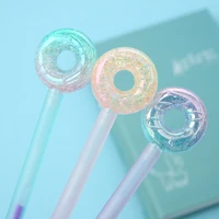 12pcsbulk creative rainbow glitter pens donut cute school funny colored ink pen crystal kawaii ballpoint kawai stationery thing