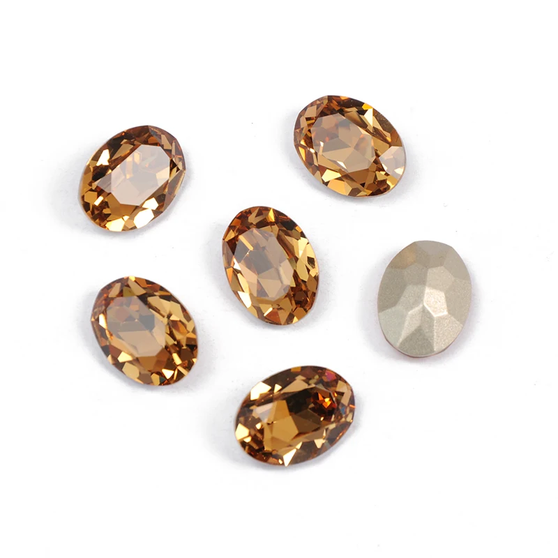 Камни со стразами YANRUO все размеры светлые Колорадо топаз Овальная сторона стразы