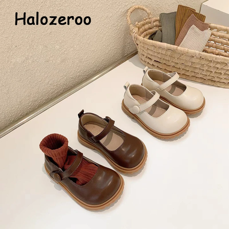 

New Spring Kids Shoes Children Brand Princess Shoes Toddler Dress Ballet Falts Baby Girls Fashion Beige Shoes Soft Mary Jane
