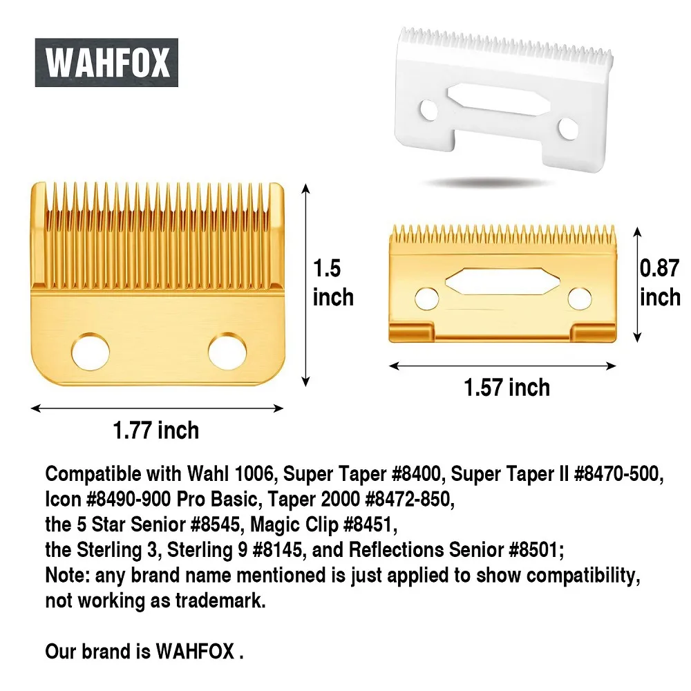 WAHFOX Professional Hair Clipper Blade High Carton Steel Accessories Golden Replacement Movable | Бытовая техника