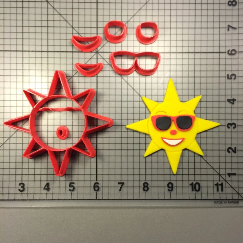 Милые очки с улыбающимся солнцезащитным лицом и луной украшения для печенья из