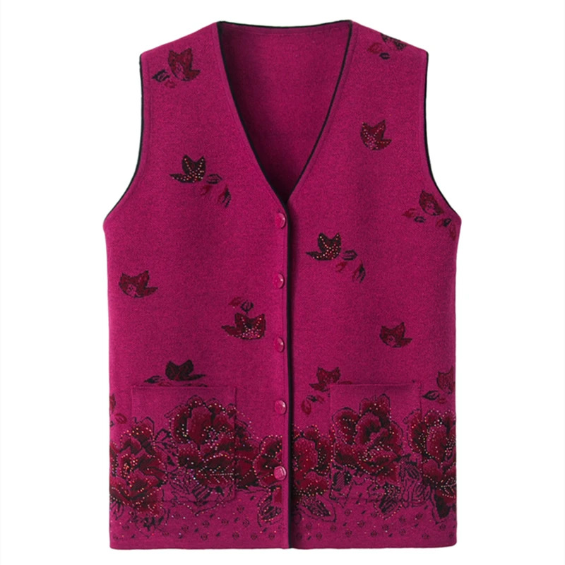

New Autumn Wool V-neck Sweater Vest Women's Sweater Mom Sleeveless Sweater Women Knitted Sweater Vests for Women Y2k Casual Tops