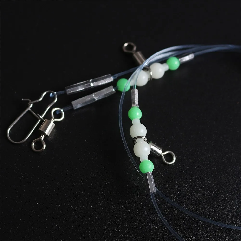 

40/70/110/150cm 1 Group Fishing Tackle Line Swivels Night Luminous Beads Pins Rolling Connector Luminous Beads Fishing Accs