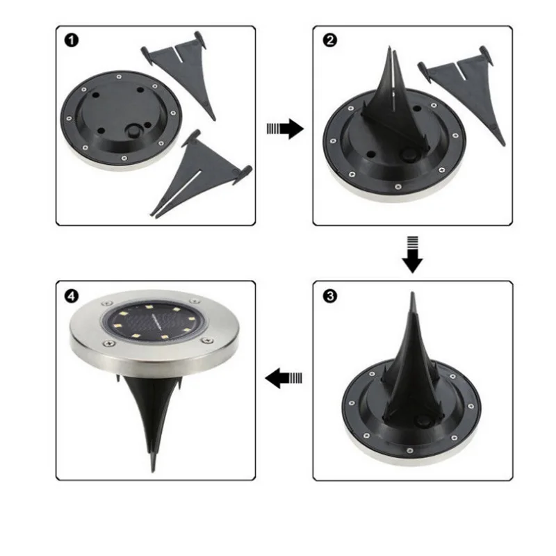 Солнечная Светодиодная лампа для лужайки наружное освещение наземный свет