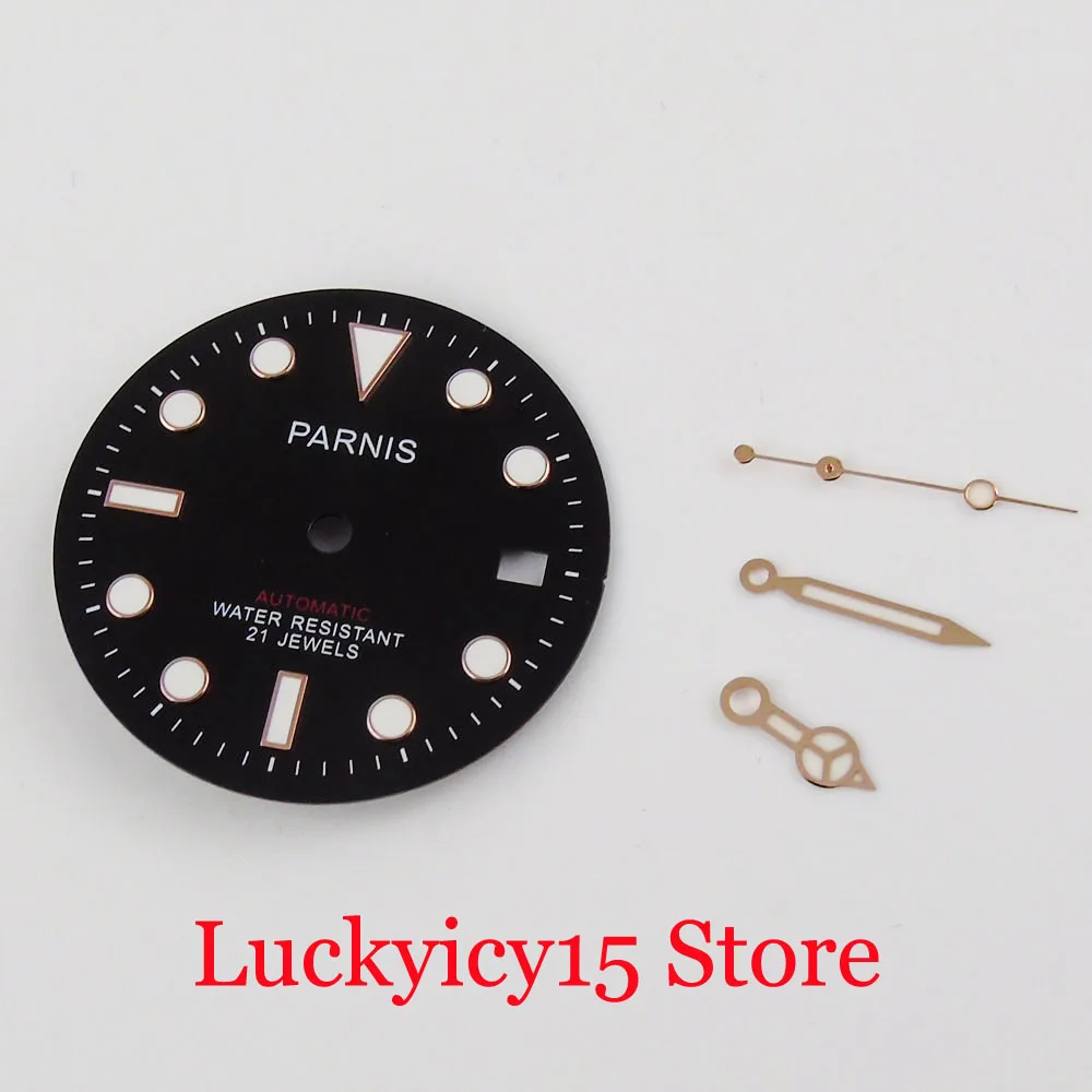 

PARNIS Rose Gold Coated Replacement 41mm Watch Case for MIYOTA 8215 MINGZHU 2813 Dial Wristwatch Needle Bidirectional B ezel Be